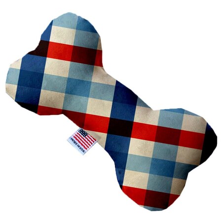Mirage Pet Products Patriotic Plaid Canvas Bone Dog Toy 8 in. 1136-CTYBN8